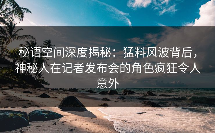 秘语空间深度揭秘：猛料风波背后，神秘人在记者发布会的角色疯狂令人意外